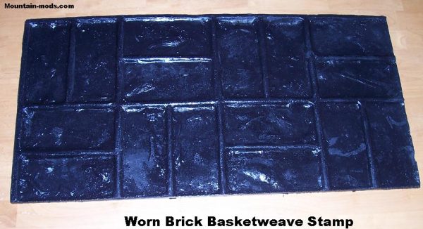 Worn Brick Basketweave Decorative Concrete Texture Stamp Mat Floppy/Flex