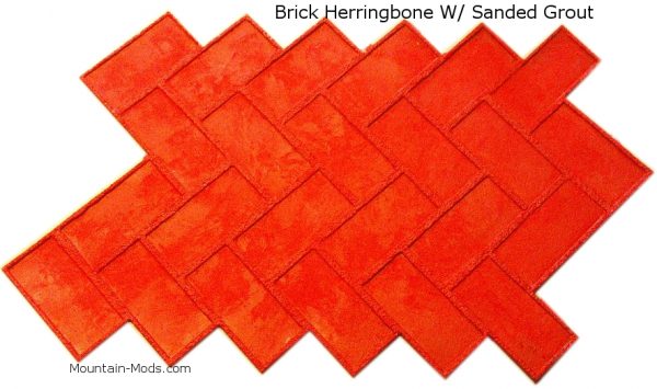New Brick Herringbone Sanded Grout Decorative Concrete Cement Stamp Mat Rigid 